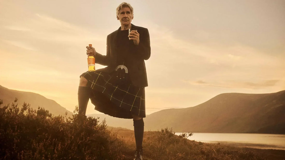 Harrison Ford warms up to a kilt in whisky ad