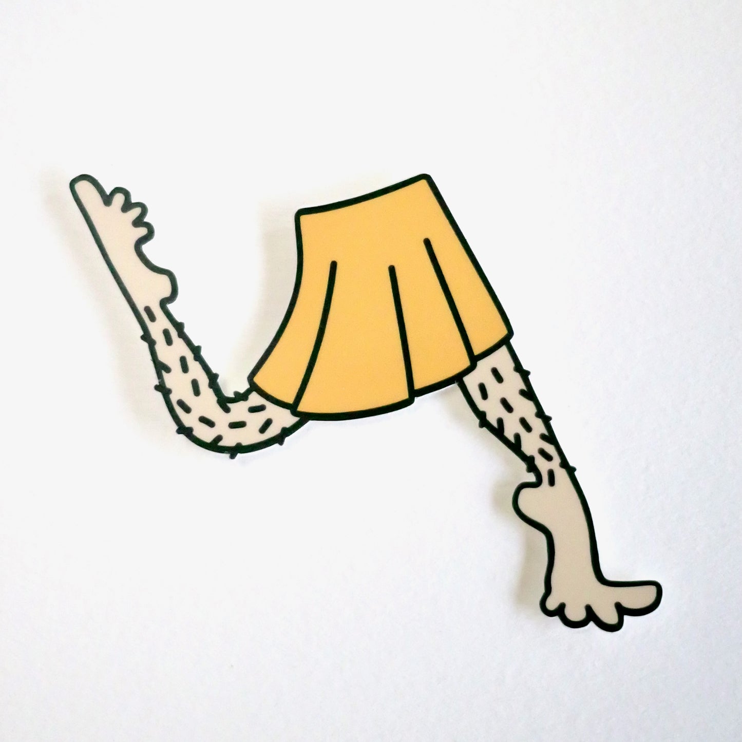 Hairy legs skirt sticker