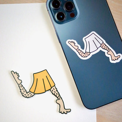 Hairy legs skirt sticker